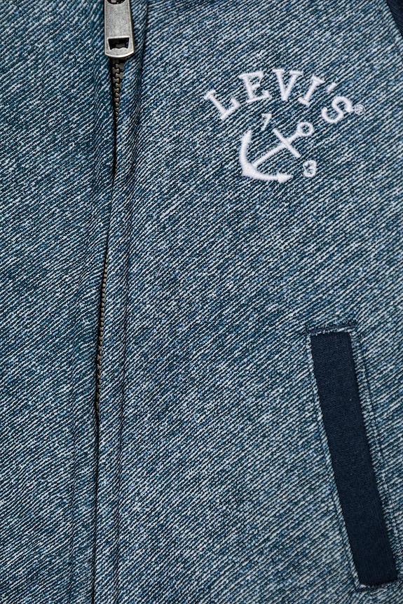 Chlapec Mikina pre bábätká Levi's TROMPE LOEIL DENIM HOODIE 6EM394 tmavomodrá