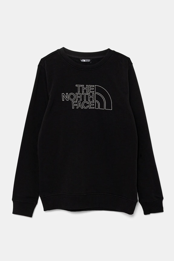 The North Face bluza dziecięca DREW PEAK LIGHT CREW aplikacja czarny NF0A8AXXJK31
