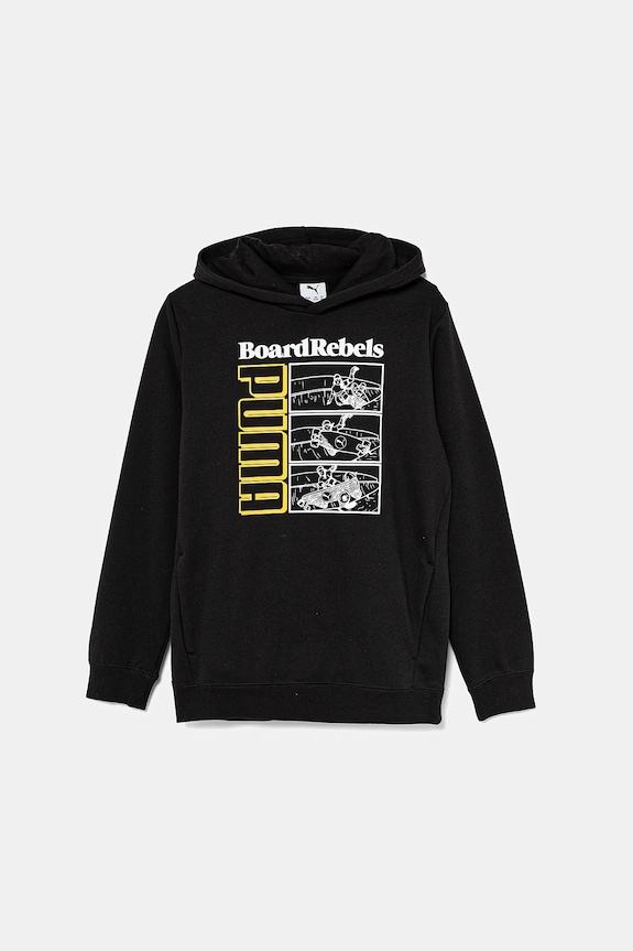 Puma bluza dziecięca MID90S Hoodie FL z kapturem czarny 685147.B