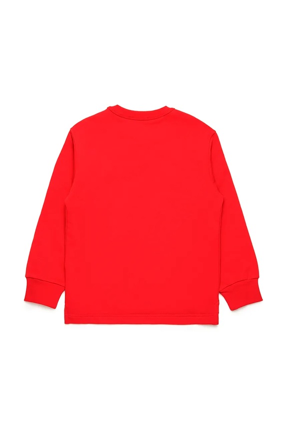 Otroški bombažen pulover Diesel SMACSISOD OVER SWEAT-SHIRT J02024 rdeča SS25