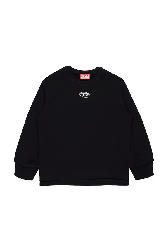 Παιδική βαμβακερή μπλούζα Diesel SMACSISOD OVER SWEAT-SHIRT βαμβάκι μαύρο J02024