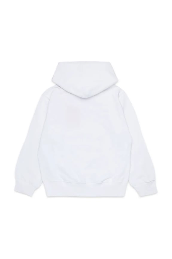 Diesel hanorac de bumbac pentru copii SGINNHOODL5 OVER SWEAT-SHIRT J02042 alb SS25