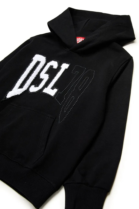 Băieți Diesel hanorac de bumbac pentru copii SBOXTHOOD OVER SWEAT-SHIRT J02226 negru