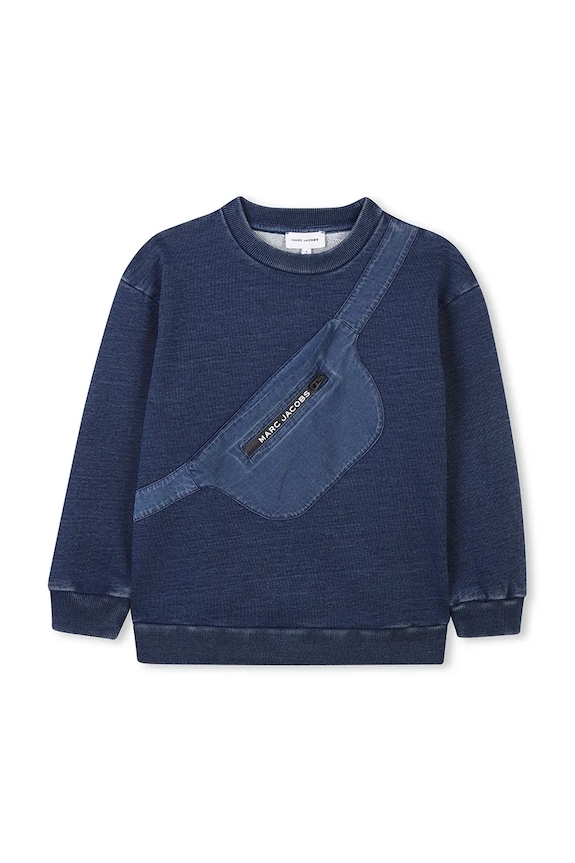 Otroški bombažen pulover Marc Jacobs Brez kapuce modra W60432.86.108
