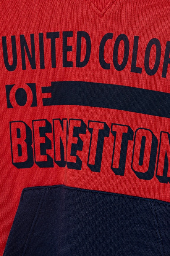 Băieți United Colors of Benetton hanorac de bumbac pentru copii 3J68G2011.P.Seasonal rosu