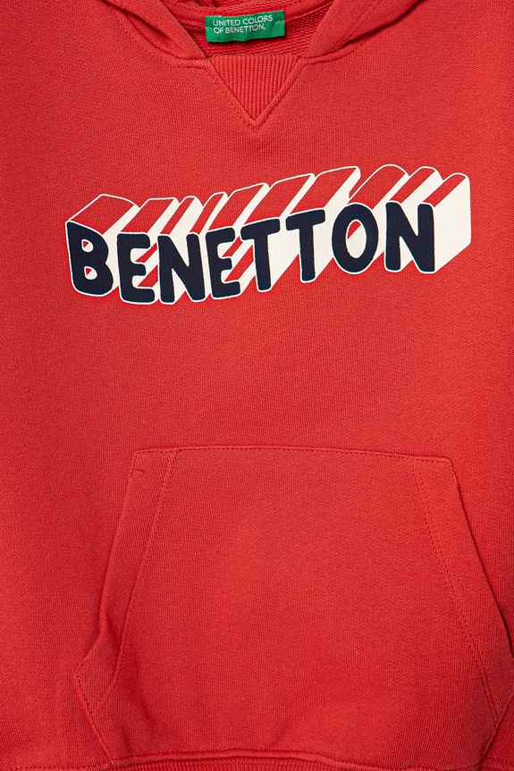 Băieți United Colors of Benetton hanorac de bumbac pentru copii 3J68G2011.P.Seasonal rosu