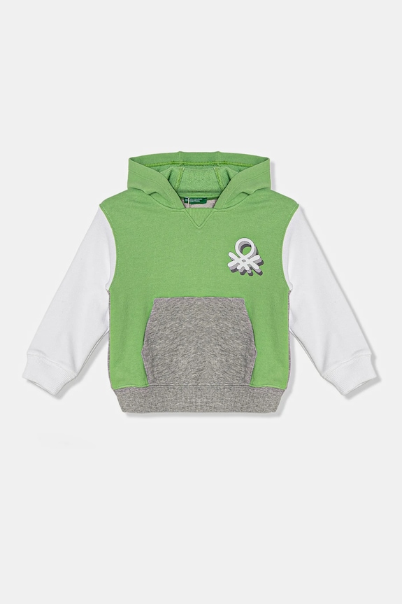 Detská bavlnená mikina United Colors of Benetton bavlna zelená 3J68G2011.P.Seasonal