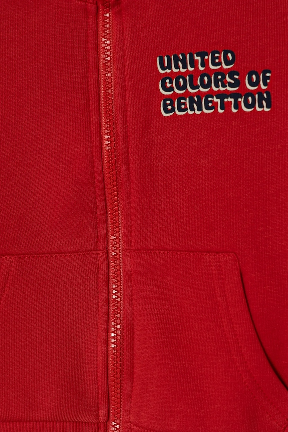 Băieți United Colors of Benetton hanorac de bumbac pentru copii 3J70G503M.P.Seasonal rosu
