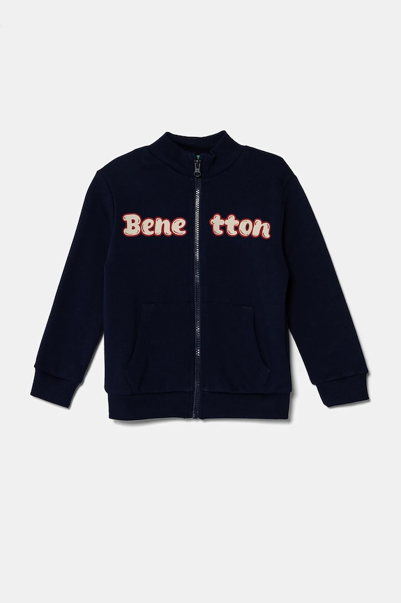 Detská bavlnená mikina United Colors of Benetton bavlna tmavomodrá 3J70G503M.P.Seasonal