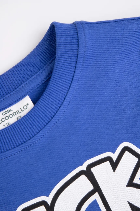 Chłopiec Coccodrillo bluza bawełniana dziecięca WC5143101MBK niebieski