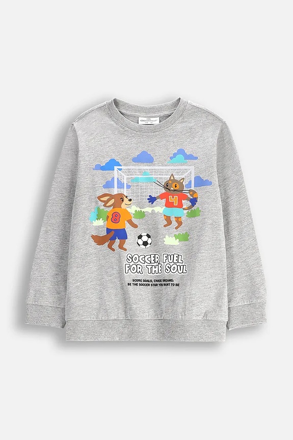 Dětská mikina Coccodrillo bez kapuce šedá WC5143102MBK