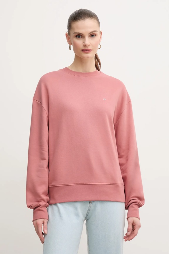 Calvin Klein bluza bawełniana bawełna pomarańczowy K20K208092