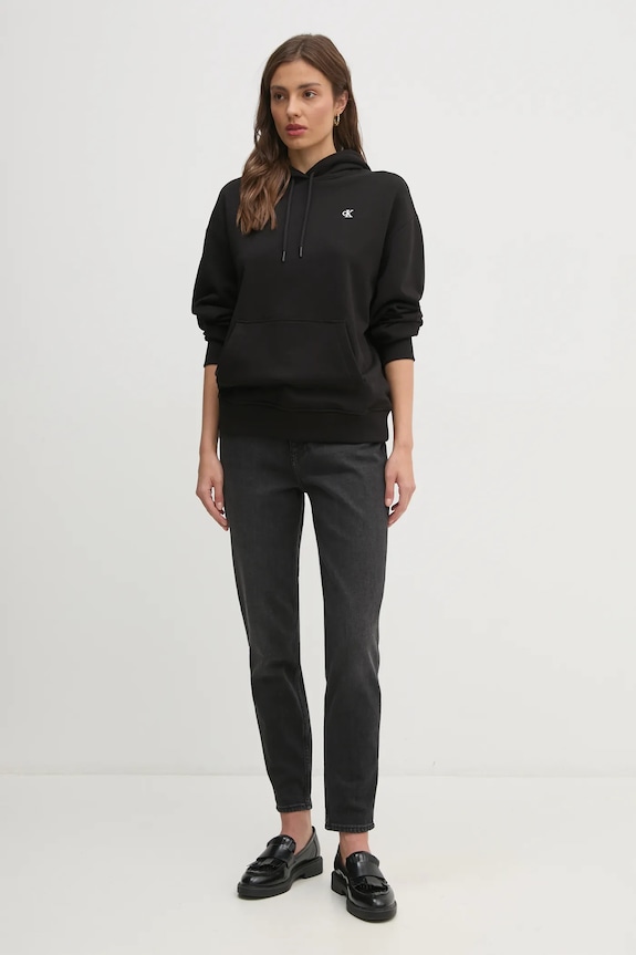 Bavlněná mikina Calvin Klein Jeans J20J225493 černá SS25