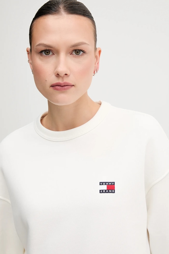 Oblečenie Bavlnená mikina Tommy Jeans DW0DW19408 biela