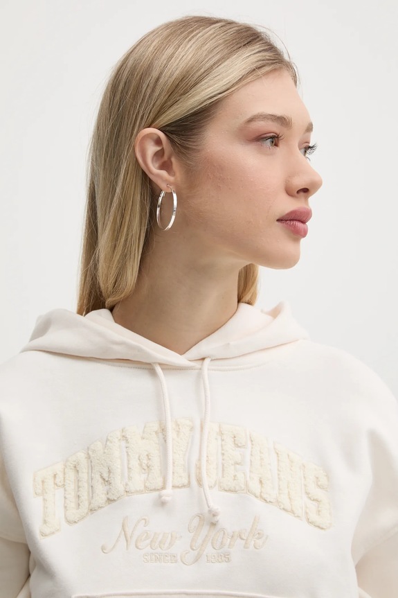 Tommy Jeans bluza bawełniana beżowy DW0DW19413