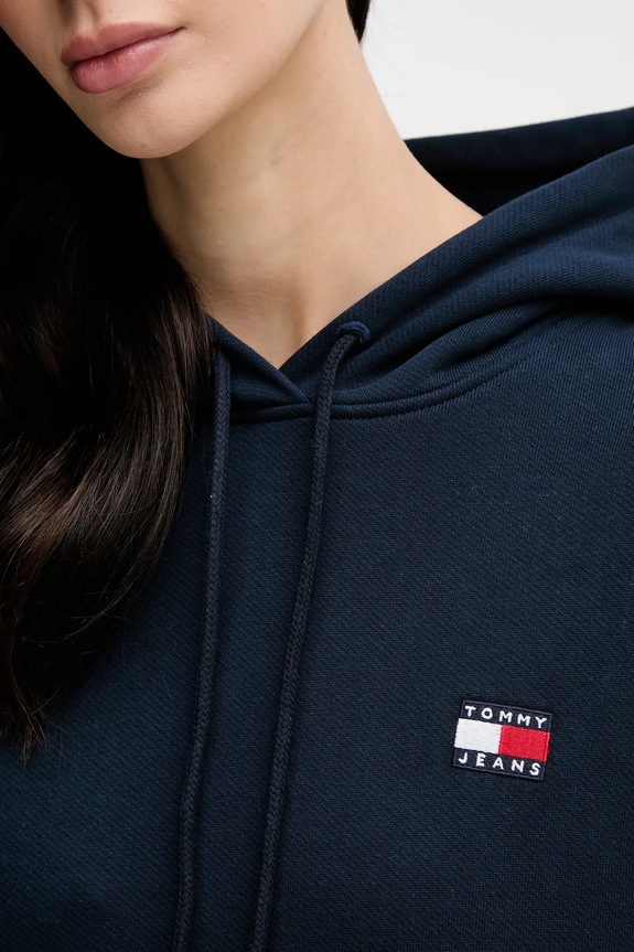 Tommy Jeans mikina s kapucňou dámska bavlnená tmavomodrá DW0DW19414
