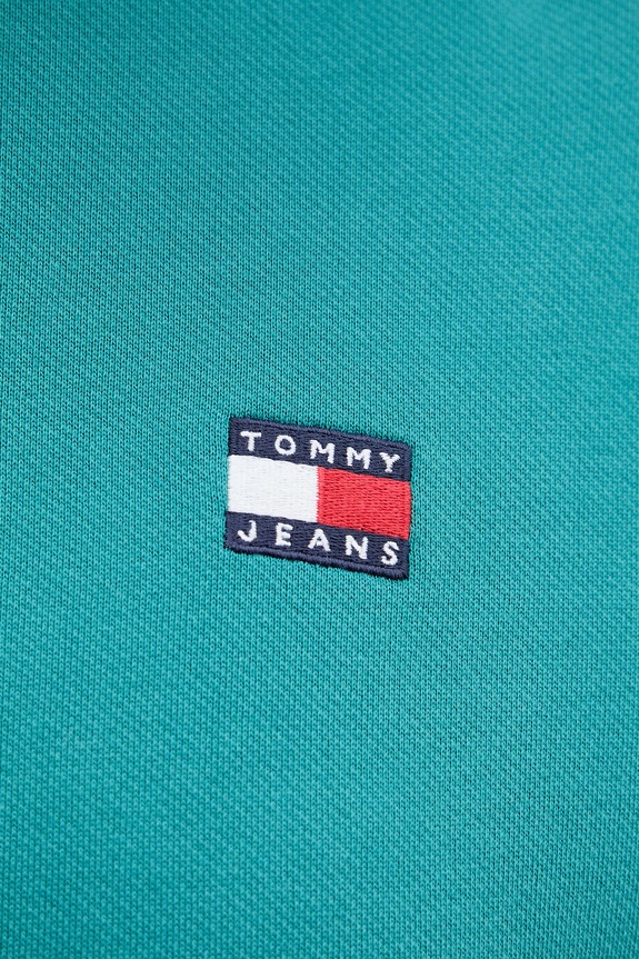 Tommy Jeans bluza z kapturem damska bawełniana DW0DW19414 turkusowy