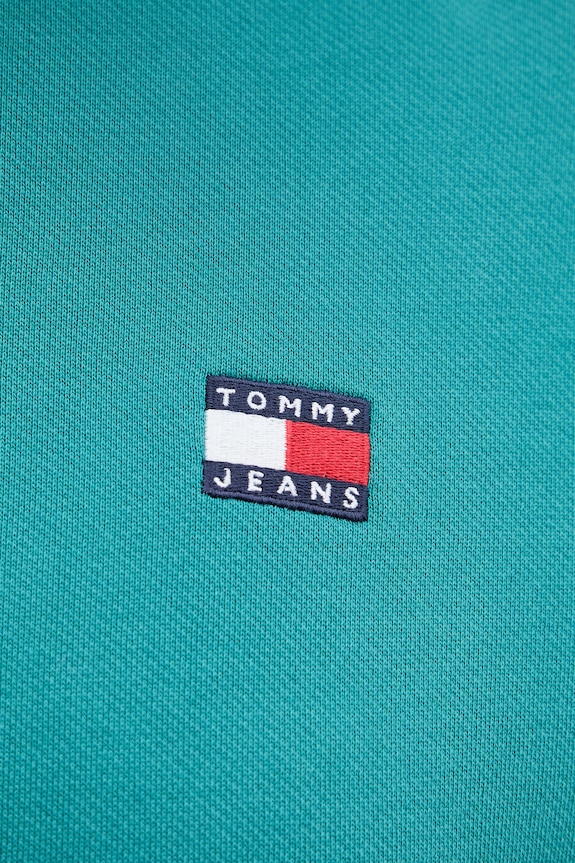 Tommy Jeans bluza z kapturem damska bawełniana DW0DW19414 turkusowy