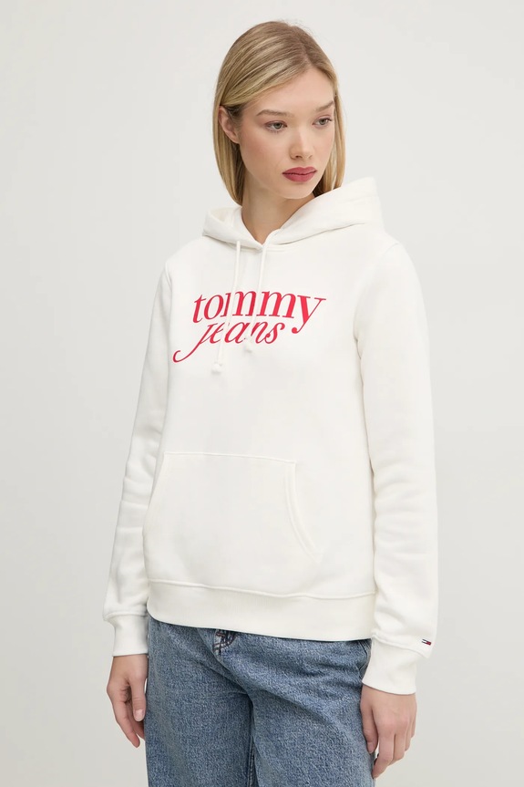 Tommy Jeans felső nyomtatásos bézs DW0DW20170