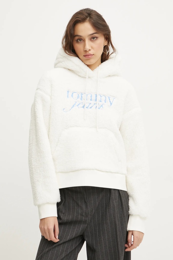 Tommy Jeans bluza aplikacja beżowy DW0DW20465