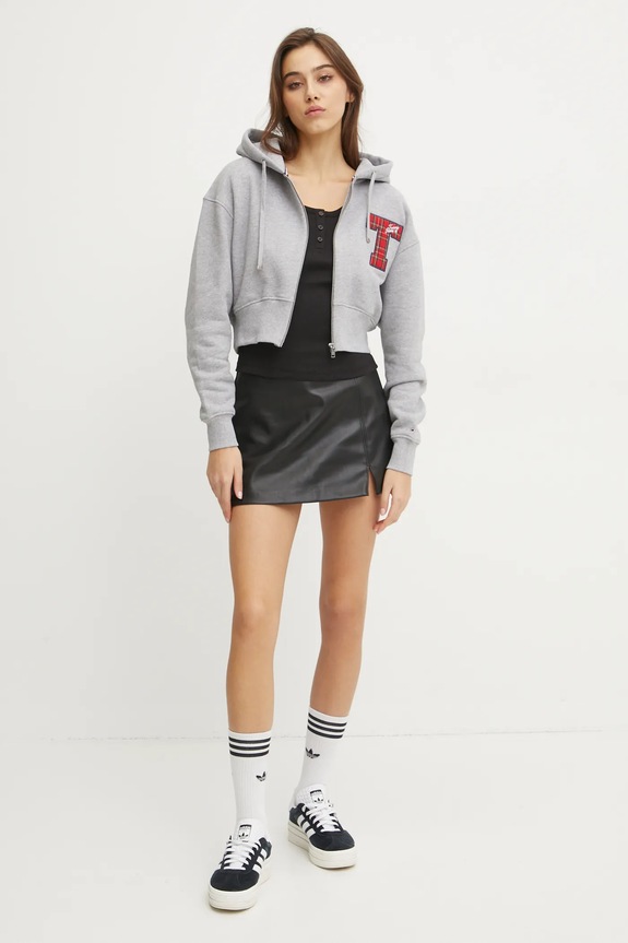 Bavlnená mikina Tommy Jeans DW0DW20535 sivá SS25