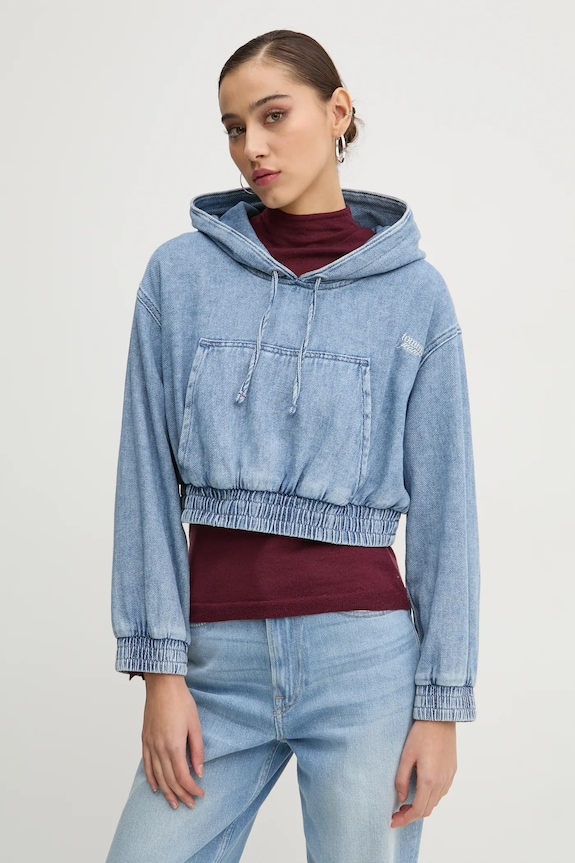 Tommy Jeans bluza bawełniana z kapturem niebieski DW0DW20539
