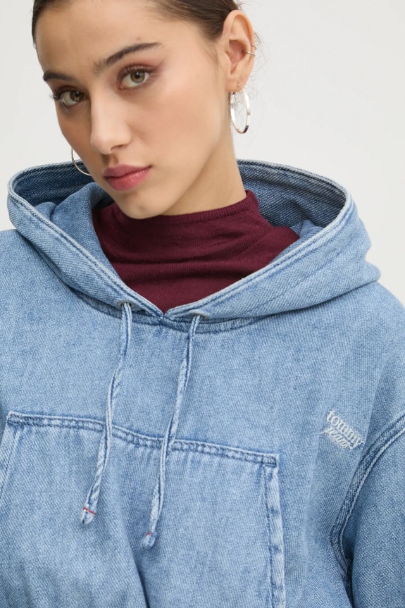 Tommy Jeans bluza bawełniana niebieski DW0DW20539