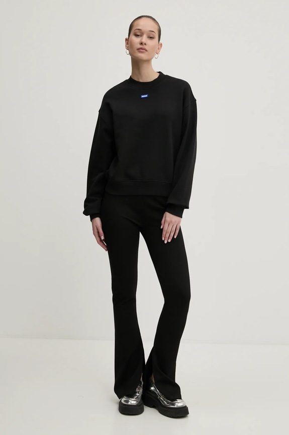 Bavlnená mikina Hugo Blue Delessa_B_1 50534344 čierna AW25