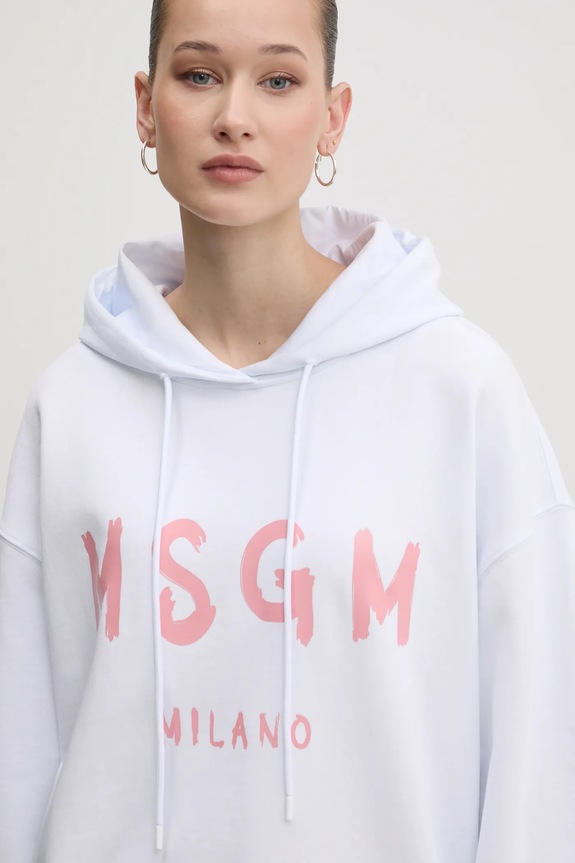 Bavlnená mikina MSGM biela 3841MDM515.257000