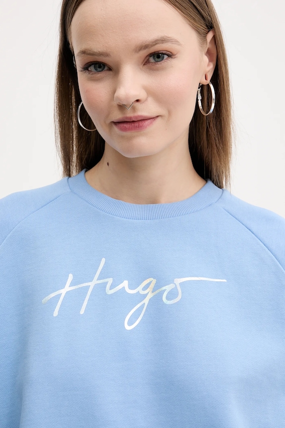 HUGO hanorac de bumbac albastru 50534271