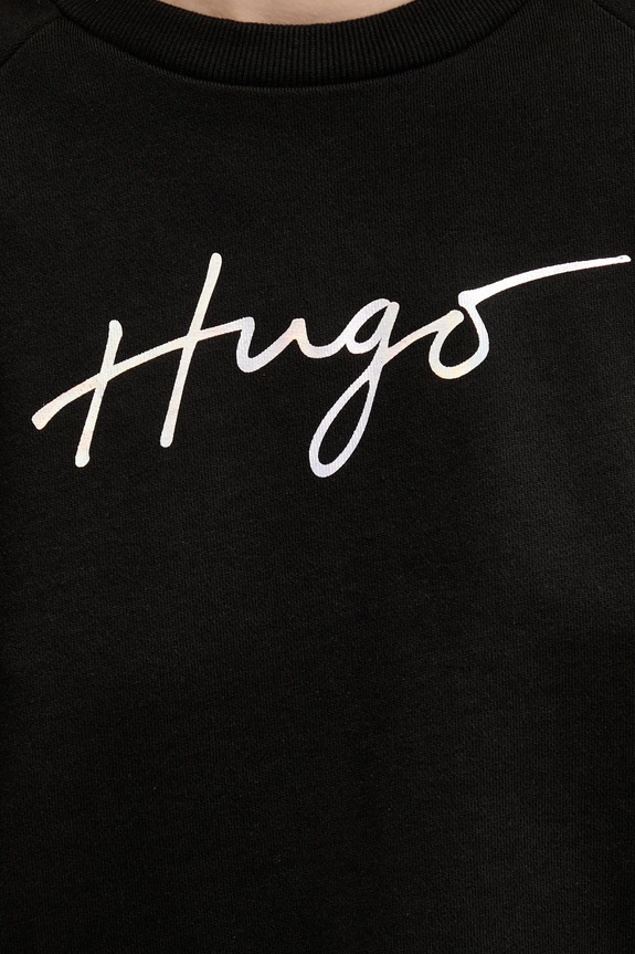 Βαμβακερή μπλούζα HUGO 50534271 μαύρο