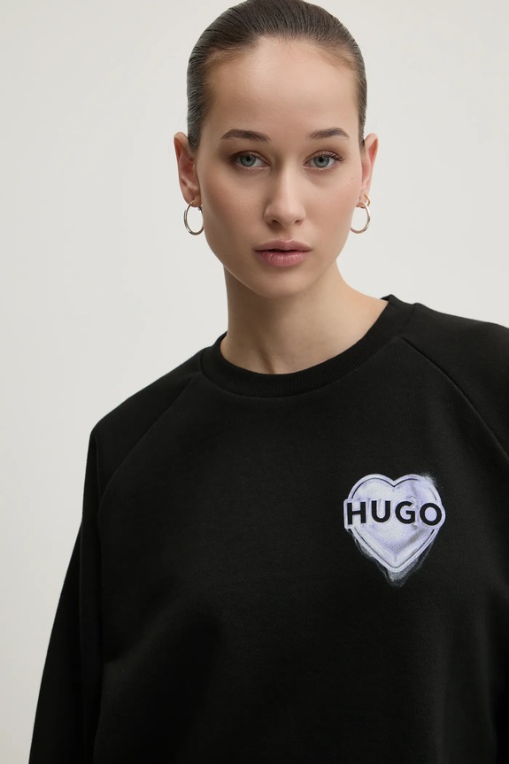 Bavlnená mikina HUGO čierna 50534271
