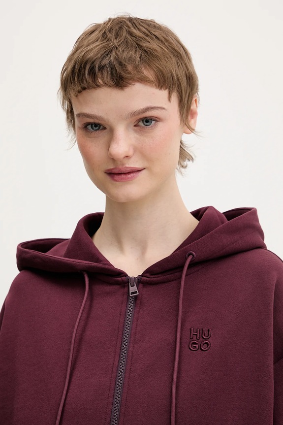Pamučna dukserica HUGO Dalfine bordo 50535240