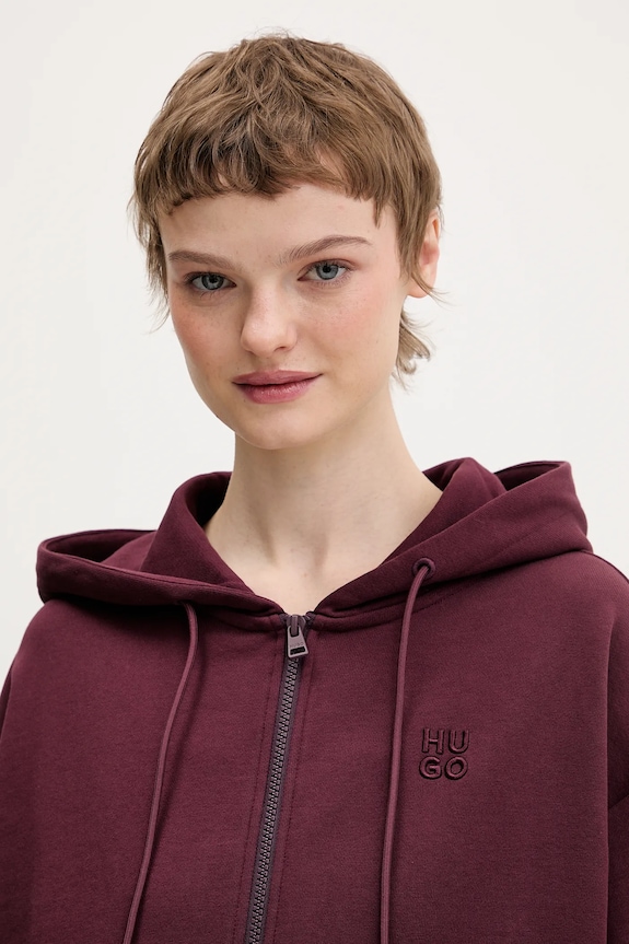 Pamučna dukserica HUGO Dalfine bordo 50535240