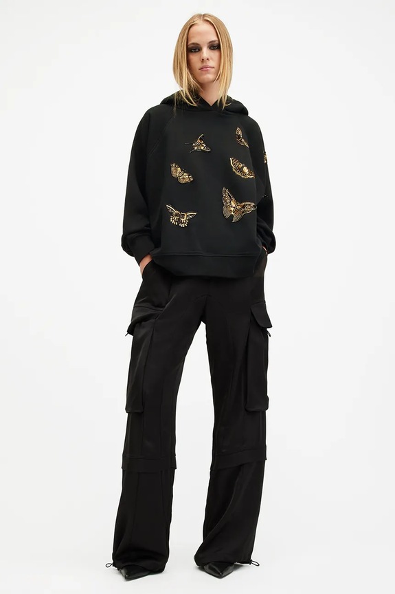 Pamučna dukserica AllSaints TALON DIANA W132JB crna