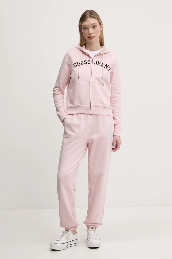 Bavlnená mikina Guess Jeans W5RQ20.K68I4 ružová SS25