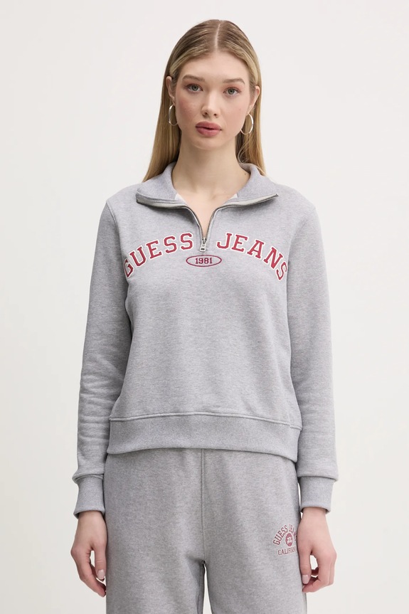 Guess Jeans bluza bawełniana aplikacja szary W5RQ25.K68I4