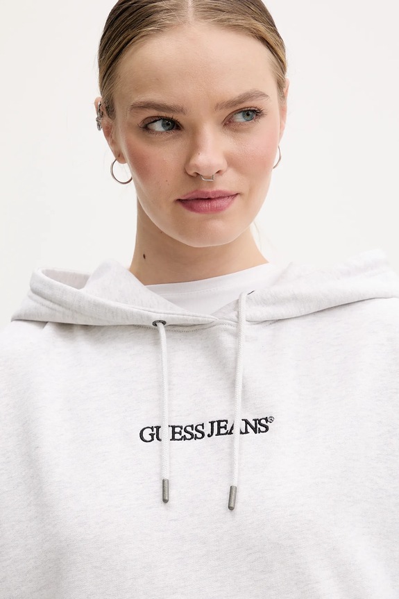 Pamučna dukserica Guess Jeans siva W5RQ27.K68I4