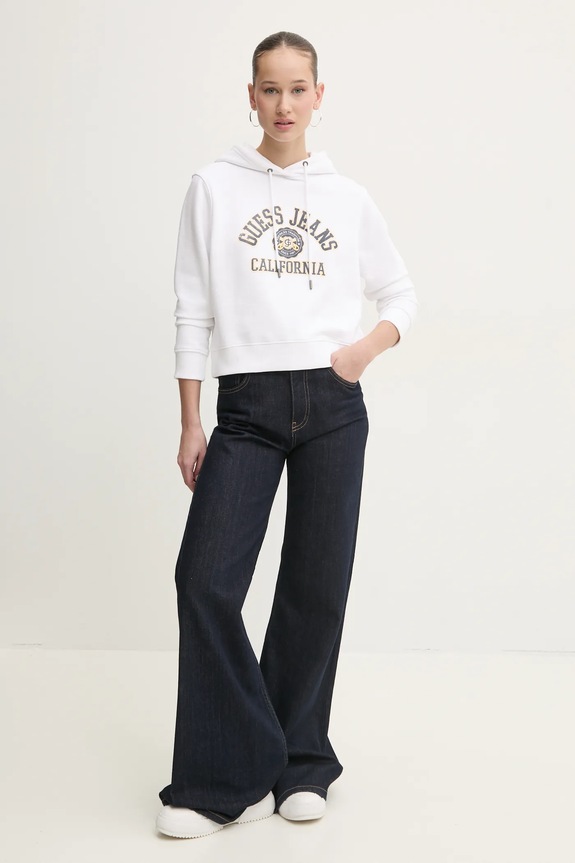 Guess Jeans felpa in cotone W5RQ29.K68I4 bianco SS25