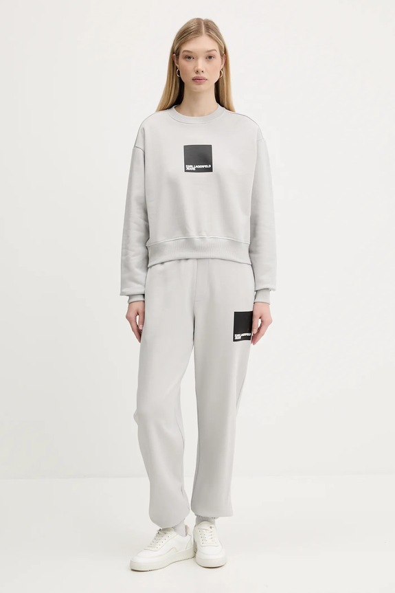 Bavlněná mikina Karl Lagerfeld Jeans A1W20006 šedá AW25