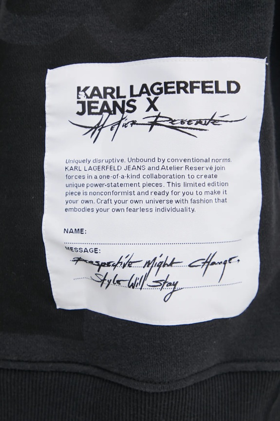 Karl Lagerfeld Jeans hanorac de bumbac A1W20093 negru
