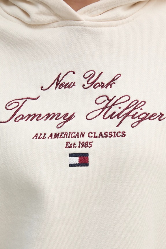 Bavlněná mikina Tommy Hilfiger WW0WW43842 béžová