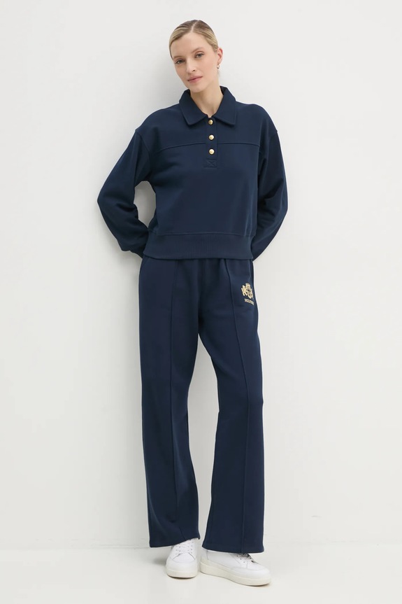 Tommy Hilfiger pamut melegítőfelső WW0WW44081 sötétkék SS25