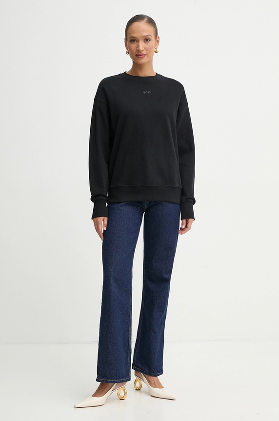 BOSS Orange bluza bawełniana 50534821 czarny SS26