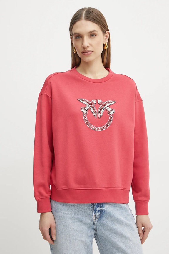 Pinko felpa in cotone senza rosa 100534.A2G8