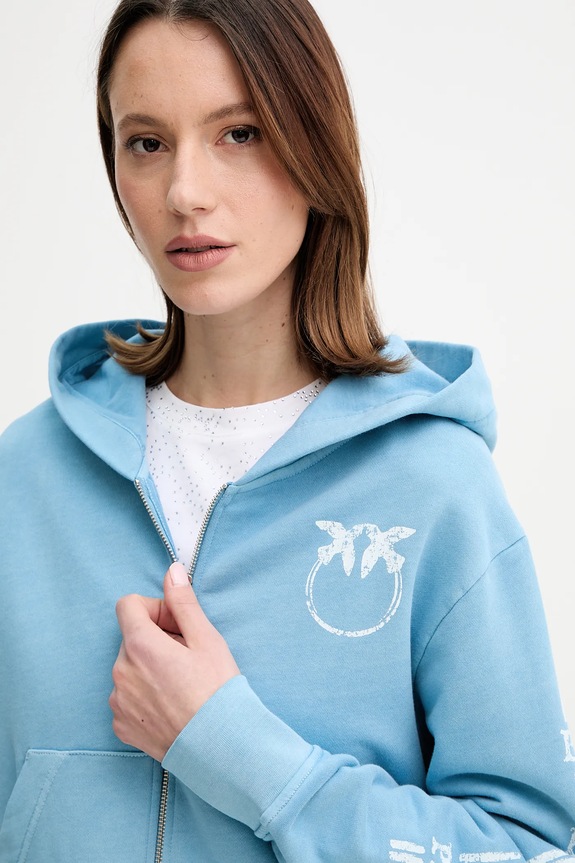 Pinko felpa in cotone blu 104622.A2CV