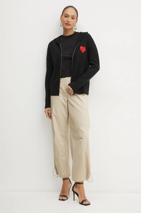 Vlněný svetr Karl Lagerfeld A1W18052 černá SS25