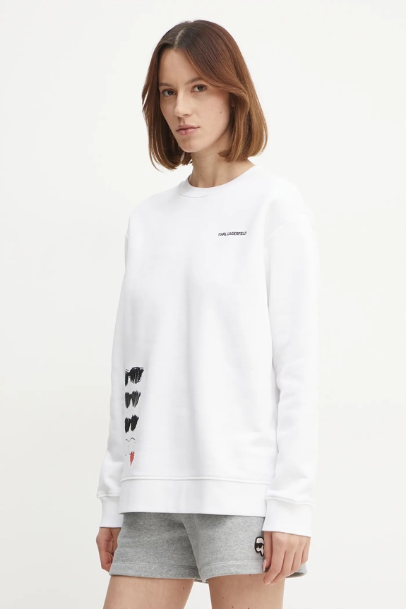 Karl Lagerfeld bluza nadruk biały A1W20076