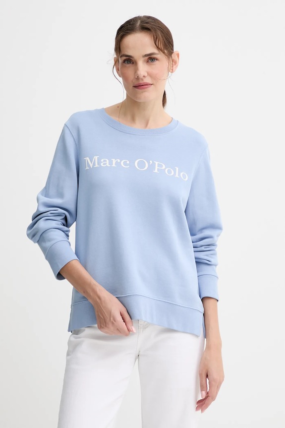 Marc O'Polo bluza bawełniana nadruk niebieski 500407354055