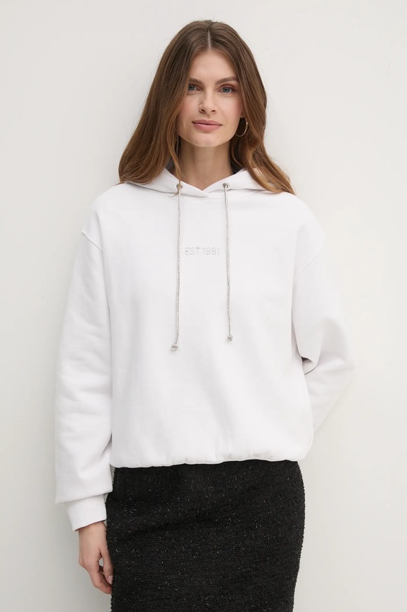 Mikina Guess s kapucí bílá W5RQ00.KBY51